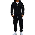 thumbnail image 6 of MXALUOB Men's Tracksuits Cargo Jogger Set Full Zip Hoodie & Elastic Waist Pants 2 Piece Outfits Casual Athletic Clothing for Hiking, 6 of 7