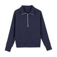thumbnail image 5 of Zanarzt Girls 2 Piece Outfits Fashion Girls Clothes 2 Piece Sweatsuit Set Half Zip Sweatshirt Pants Spring Outfits for Teen Girls Navy,11-12 Years, 5 of 6