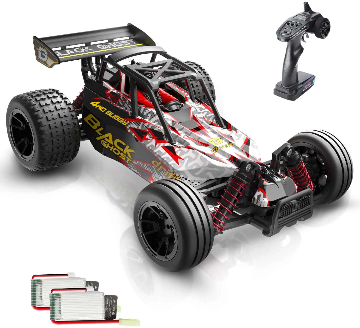 RC Car 1:18 Scale High Speed Remote Control Car 2.4GHz Radio 25 with Two Rechargeable Batteries for 40 Min Play MPH 4WD All Terrain Off Road Rally Buggy Racing Cars Toys Gifts for Boys & Adults 
