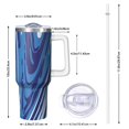 thumbnail image 2 of 40oz Tumbler with Handle and Straw, Vacuum Insulated Stainless Steel Travel Mug, Fits Car Cup Holder, Liquid & Marble Print, 2 of 6