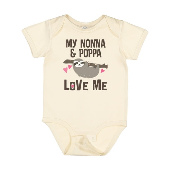 Inktastic Nonna and Poppa Granddaughter Sloth Girls Baby Bodysuit