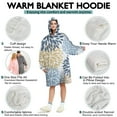 thumbnail image 5 of Wearable Oversized Blanket,Blue Floral and Petal Pattern Wearable Blanket Hoodie for Adults,Cozy Hooded Blankets with Super Pockets,Super Warm Fuzzy Pullover for Women & Men, 5 of 6