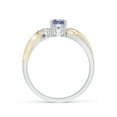 thumbnail image 2 of ANGARA Natural Tanzanite and Diamond Twisted Vine Ring in 14K White & Yellow Gold for Women (Size-5mm) | December Birthstone, Birthday, Anniversary, Jewelry Gift for Women | Natural Tanzanite Ring, 2 of 10