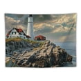 thumbnail image 5 of COMIO  Wall Tapestry Coastal Cape Awaresome Elizabeth Sky Lighthouse Rocks Sunset Parks Outdoor Trendy Design Headlight Tapestry Wall Hanging Bedding Tapestry for Bedroom, 5 of 7