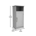 thumbnail image 6 of Flash Furniture Bathroom Storage Cabinet Organizer with Magnetic Closure Door, In-Cabinet Adjustable Shelf, and Upper Open Shelf in Gray, 6 of 11