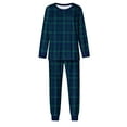 thumbnail image 4 of 2025 Christmas Fashion Pajama Set Checkered Print Long Sleeve Crew Neck Top & Double Pocket Pants Cozy Soft Loungewear Warm Sleepwear Casual Homewear Fall Winter Comfortable Outfit, 4 of 5