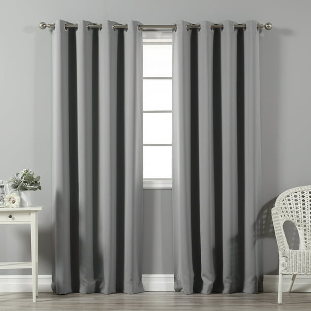 Quality Home Thermal Insulated Blackout Curtains - Stainless Steel Nickel Grommet Top - Grey - 52
