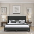 thumbnail image 2 of Bowery Hill Modern Upholstered Queen Bed in Charcoal Performance Fabric, 2 of 7