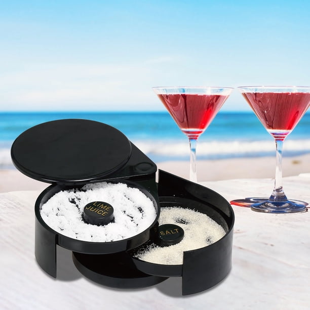 Pressoir à 3 étages en verre pour margarita et cocktail – Boîte à sel | Pressoir à sel à margarita | Pressoir à sel pour cocktails | Outils de barman pour une