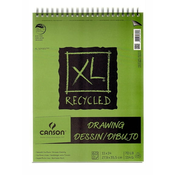 Canson XL Recycled Drawing Pad - 11" x 14", Wirebound Top, 60 Sheets