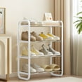 thumbnail image 2 of 4-Tier Stackable Shoe Rack, 8-Pairs Sturdy Shoe Shelf Storage, Shoe Organizer for Entryway, Easy to Install and Space Saving, Shoe Tower for Bedroom, Entryway, Hallway, and Closet, White, 2 of 7