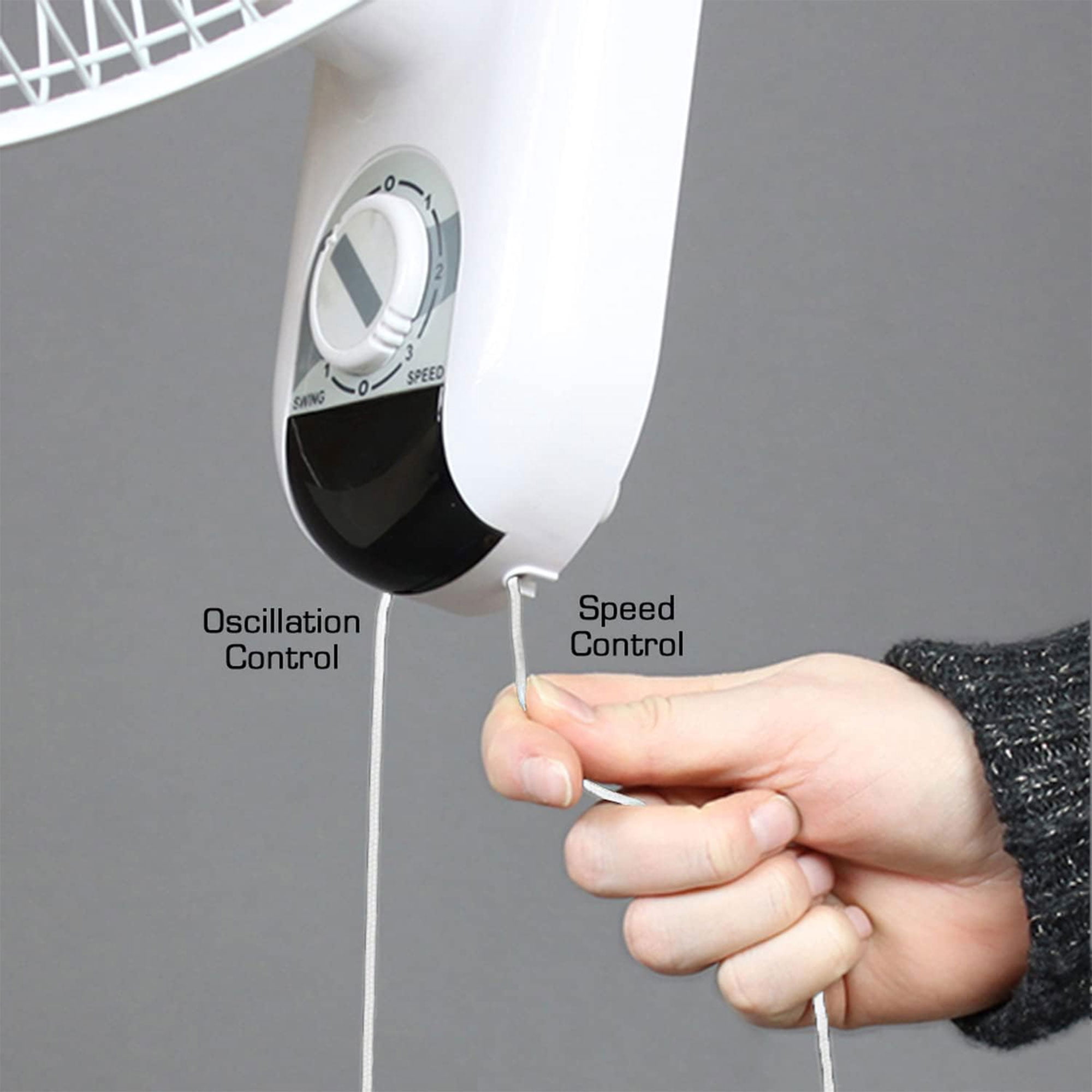 Hurricane Classic 16 Inch 90 Degree Oscillating Wall Fan, White (4 Pack)