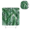 thumbnail image 2 of Cortina de ducha tropical, juego de cortinas de baño de tela de hoja de palma de plátano verde con ganchos decoración de baño lavable a máquina Ormromra 2034905-4, 2 of 9