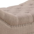 thumbnail image 3 of Bench with Button Tufted Details and Nailhead Trim Beige, 3 of 5