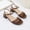 #0069-Brown, variant on Xucatan Women's Buckle Strap Heeled Sandals, Open Toe Chunky Heel Slides with Soft Leather, Ankle Strap Comfortable Dress Shoes, Versatile Spring Summer Office Footwear Gift