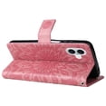 thumbnail image 5 of Allytechgroup for iPhone 16 Case Wallet, Sunflower Embossed PU Leather Flip Cover Stand Hand Strap Shockproof Stylish Cards Slots Phone Case for iPhone 16, Pink, 5 of 7