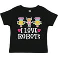 thumbnail image 3 of Inktastic Robotics I Love Robots Gift Girls Toddler T-Shirt, 3 of 5