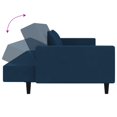 thumbnail image 5 of vidaXL 2-Seater Sofa Bed with Two Pillows Blue Velvet, 5 of 5