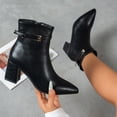 thumbnail image 2 of Taqqpue Women's Ankle Boots Pointed Toe Side Zip Slip On Mid Heel Comfortable Dress Booties for Women Size 5.5-10.5 Fashion Dress Shoes Fall Winter Footwear Casual Walking Daily Wear, 2 of 10