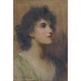 thumbnail image 3 of Luke Fildes 11x14 Black Modern Framed Museum Art Print Titled - A Reverie (1895), 3 of 5