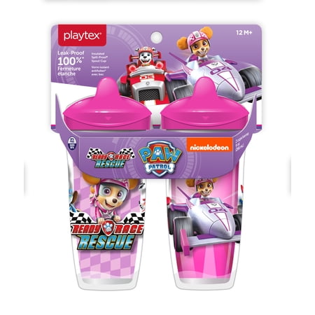 Playtex Paw Patrol Race Ready Rescue Paw Patrol, Girls Stage 3 Spout Sippy Cup, 2 pack