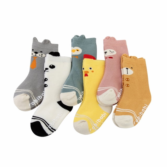 Calcetines de rizo cálidos y antideslizantes para bebé niña, paquete de 6