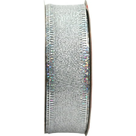 Time Fabric Ribbon Silver With Silver Edge 7 8 time fabric ribbon silver with silver edge 7 8