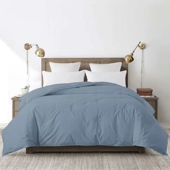 Button Stitch Down Alternative Comforter - Twin - Blue Fog