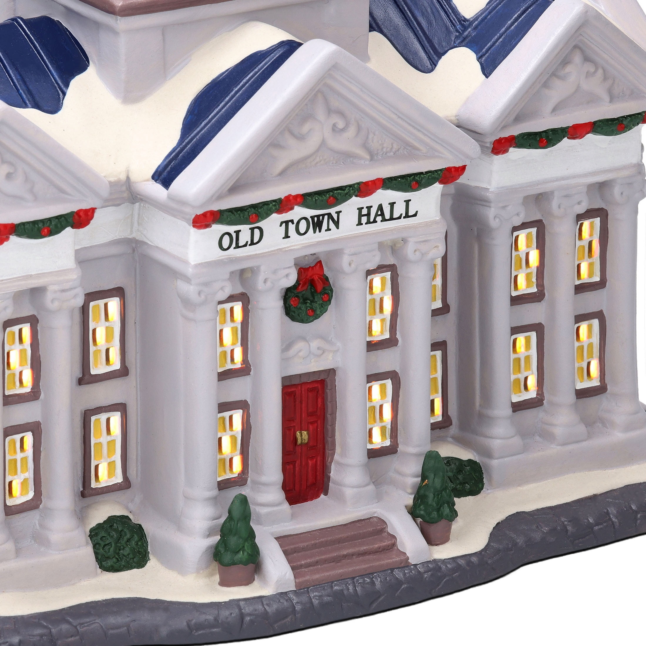 Light-Up Old Town Hall Christmas Village Building, Multicolor, 9.5", by Holiday Time