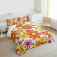 thumbnail image 3 of Homewish Kawaii Blossom Bedding Comforter Set,Cute Flower Floral Twin Comforter Sets,Orange Yellow Bedding Set For Girl Teens,Super Cozy Room Decor Reversible,2pcs, 3 of 8
