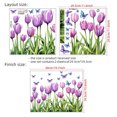 thumbnail image 4 of Adhesivos de pared de PVC con forma de tulipán y mariposa morados, 4 of 4