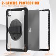 thumbnail image 6 of for iPad Air 11 Inch 2024 Rugged Case, 360 Rotating Hand Strap Stand/Pencil Holder/Adjustable Crossbody Strap, [2 In 1] Protective for iPad Pro 11 2022/2021/2020/2018/Air 4/Air 5, Black, 6 of 20