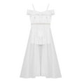 thumbnail image 5 of YONGHS Kids Girls Floral Lace Bridesmaid Dress Off Shouldre Maxi Romper Gown White 14, 5 of 7