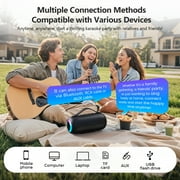 JYX Bluetooth Speaker, Portable Party Speaker with 2 Mics, IPX5 Waterproof Outdoor Party Speaker