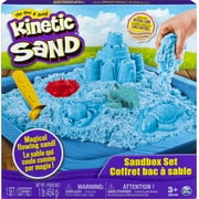 Kinetic Sand, Sandbox Playset with 1lb of Blue Kinetic Sand and 3 Molds, for Ages 3 and up