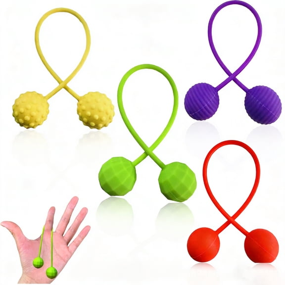 BUTOMKY 4Pcs Silicone Textured Fidget Balls - Stress Relief & Anxiety Sensory Toys for Adults Teens, Quiet EDC Desk Toys for Office Classroom