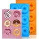 thumbnail image 1 of Moldes de silicona para donas Ormromra 3 moldes 12 patrones antiadherentes azul naranja rosa, 1 of 3