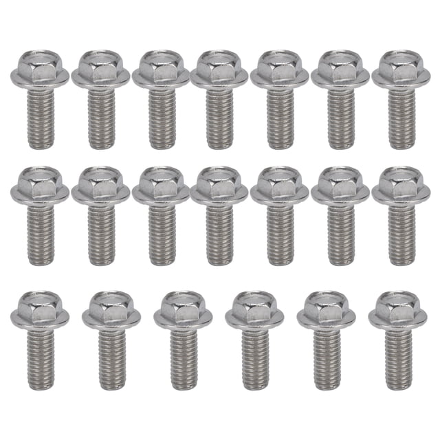 20 pernos de tornillo M10x1.5 Perno de cabeza hexagonal con brida de acero inoxidable A2-70 con junta DIN6921M10x25