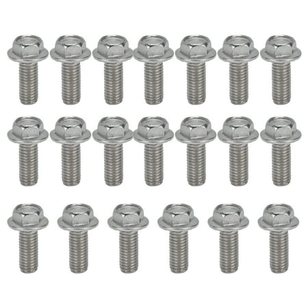 

20Pcs M10x1.5 Screw Bolts A270 Stainless Steel Flanged Hex Head Bolt with Gasket DIN6921M10x25