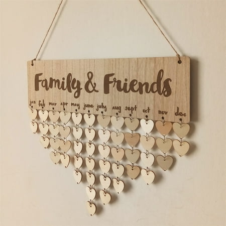 Diy Familles Amis Anniversaire Anniversaire Calendrier Signature Plans Conseil Jours A Retenir Planche D Anniversaire En Bois Naturel Suspendus Cadeaux Decoratifs Walmart Canada