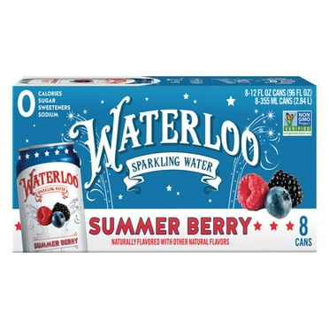 WATERLOO Summer Berry Flavored Sparkling Water - 8 pack, 12 fl oz can - Pack of 2