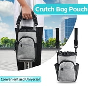 Crutch Bag Pouch, Water-Resistant Premium Zipper Pouch for Crutches, Lightweight Crutches Pouch Storage Tote for Adults Men, Women and Kids(Gray)