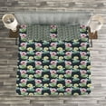 thumbnail image 3 of Ambesonne Cactus Quilted Bedspread Set 3 Pcs, Foliage Watercolor Style, King Size, Multicolor, 3 of 3