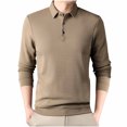 thumbnail image 1 of LNWUY Men's Long Sleeve Shirts Quick Dry Performance Shirt Spring Autumn Solid Color Padded Keep Warm Button T-Shirts Brown XL, 1 of 7