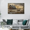 thumbnail image 4 of Farmhouse Wall Art Farm Deer Pictures Wall Decor Rustic Old Barn Canvas Prints Country Landscape Painting Framed Modern Home Artwork Decoration for Bedroom Kitchen Living Room, 4 of 6
