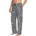 thumbnail image 2 of Goofa Daisies Flowers Printed Soft Pajama Pants for Men, Wide Leg Comfy Casual Lounge Yoga Pants-, 2 of 9