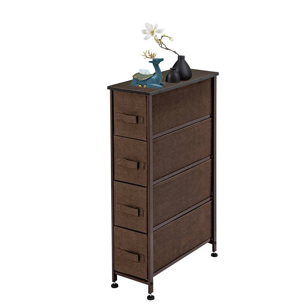 Lowestbest Drawer Dresser, Dresser Drawer Organizer 4 Drawers, End Table Storage Cabinet, Easy Pull Fabric Bins, Wooden Side Table for Bedroom, Hallway, Entryway Furniture, Brown Lowestbest Drawer Dresser, Dresser Drawer Organizer 4 Drawers, End Table Storage Cabinet, Easy Pull Fabric Bins, Wooden Side Table for Bedroom, Hallway, Entryway Furniture, Brown