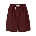 thumbnail image 6 of Men‘s Corduroy Shorts Casual Elastic Waistband Regular Fit Shorts Solid Color Lightweight Shorts with Pockets, L, 6 of 9