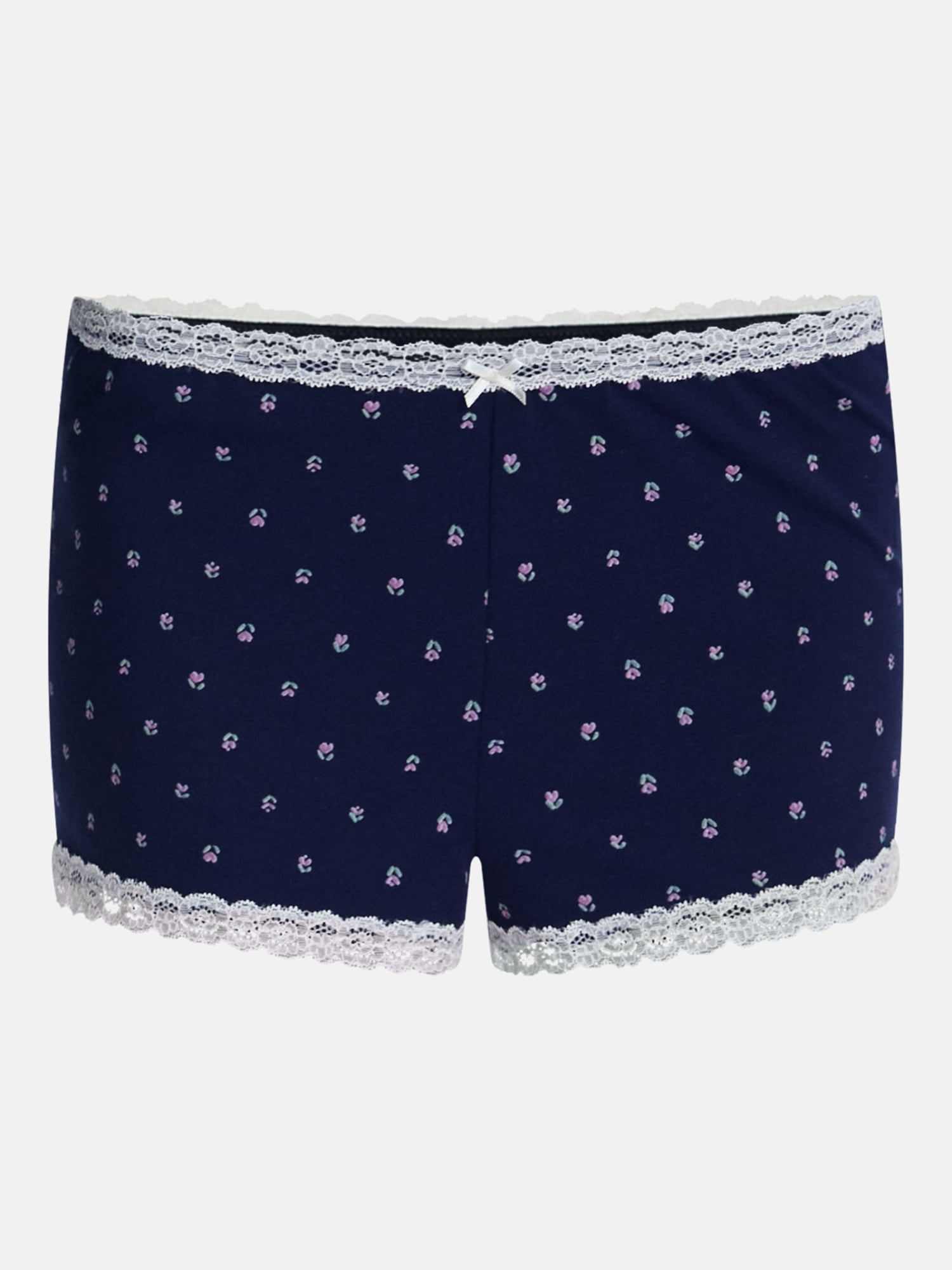 No Boundaries Cotton Blend Jersey Lace Sleep Shorts, Women’s XXS-3X