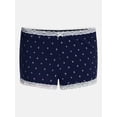 thumbnail image 5 of No Boundaries Cotton Blend Jersey Lace Sleep Shorts, Women’s XXS-3X, 5 of 5
